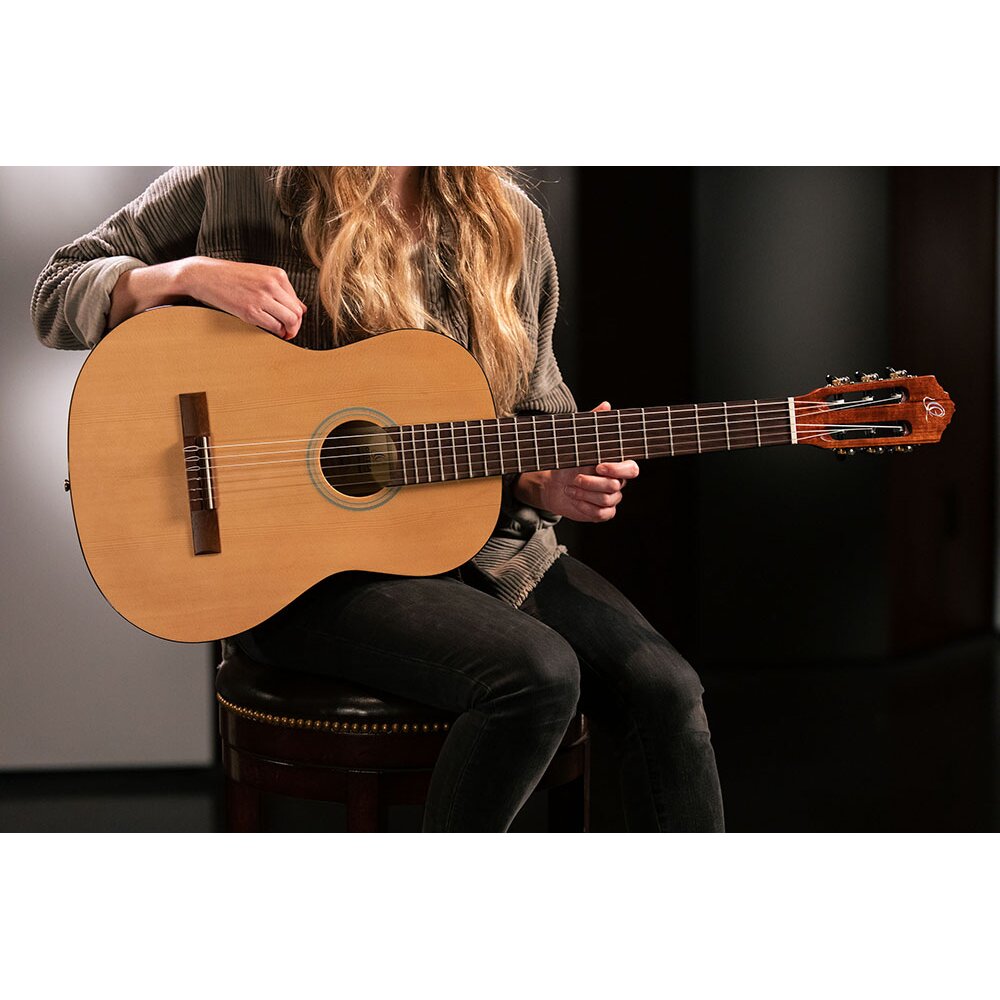 Ortega Guitars RST5M Student Series Full Size Classical 6-String Guitar Spruce Top Catalpa Body Natural Matte Finish 