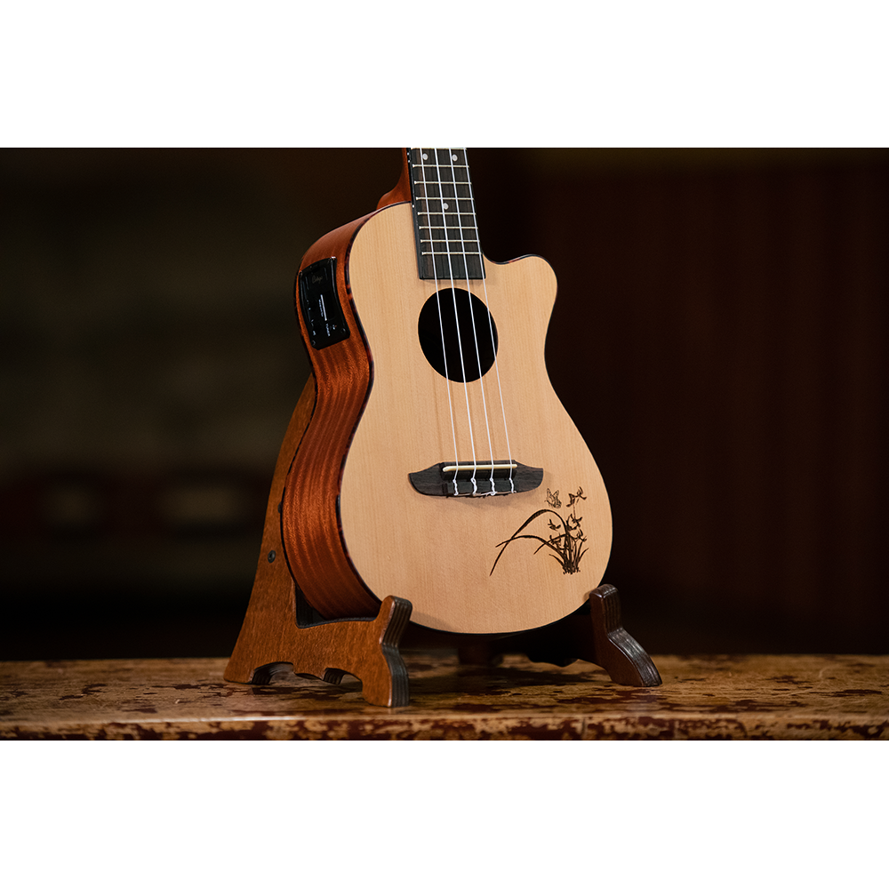 Ortega Guitars OWUS-1 Birch Wood Ukulele Stand Dark Brown 