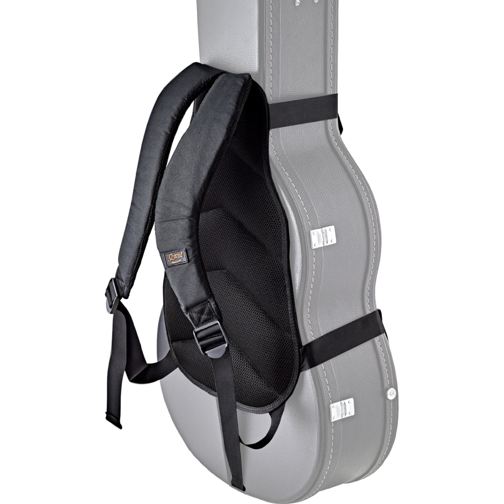 Black OBPS-DLX Carry your Hardcase Like a Gig Bag Ortega Guitars Hardshell Case Deluxe Backpack Straps w/Ergonomic Back Cushion