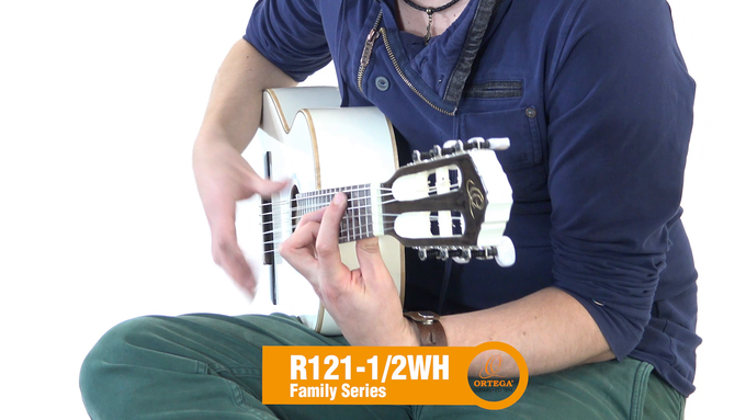 1/2 Size Guitar Spruce/Mahogany White video