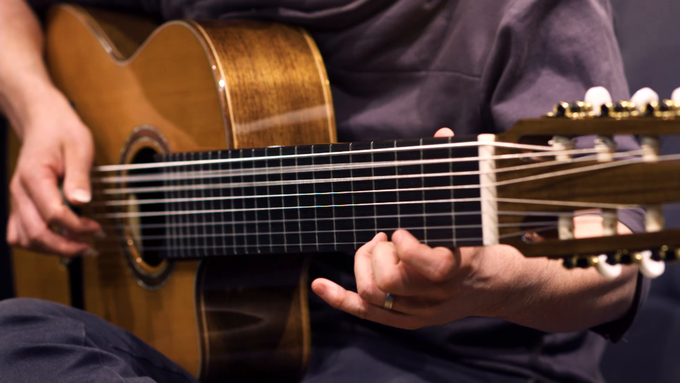 8-String Full Size Guitar Solid Cedar/ Walnut Natural video