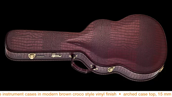 Arch Top Accastillage Bronze Profondeur 120mm OCCPRO ORTEGA Etui pour Guitare classique Pro Brown Croco 
