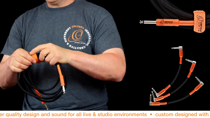 Straight/Straight Instrument Cable 5ft Orange/Black video