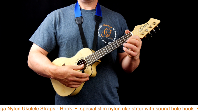 Ukulele Nylon Strap w/ Support Hook Red video