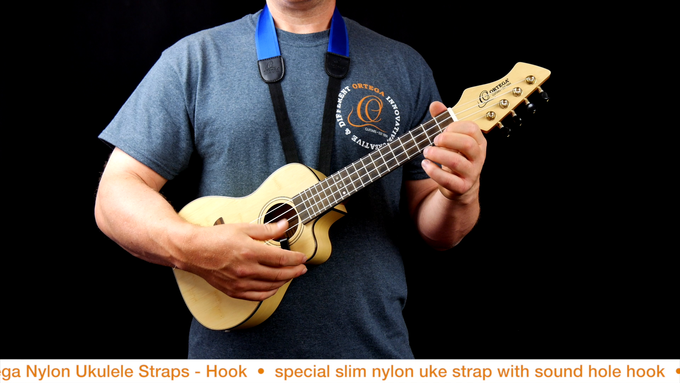 Ukulele Nylon Strap w/ Support Hook Brown video