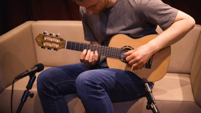 1/4 Size Guitar Cedar/ Mahogany Natural video