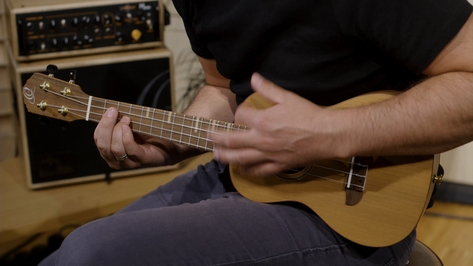Concert Size Ukulele Solid Cedar/ Walnut Natural video
