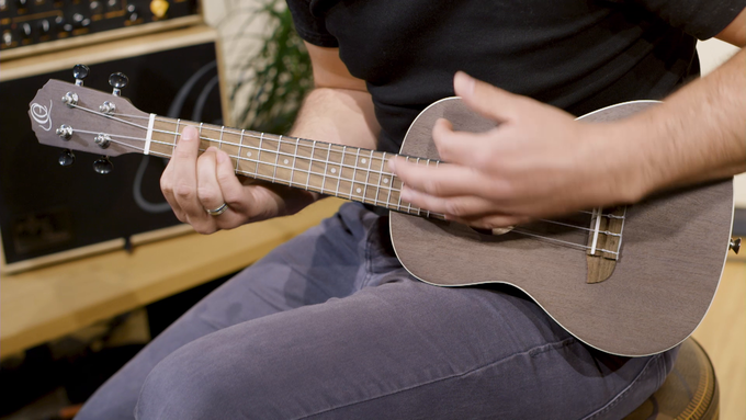 Concert Size Ukulele Okoume Coal Black video