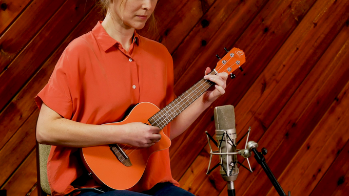 Concert Size Ukulele Okoume Pumpkin Orange video