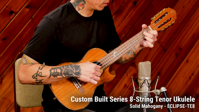 8-String Tenor Ukulele Solid Mahogany Natural video