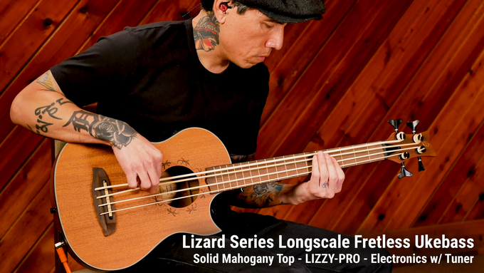 4-String Long Scale Fretless Uke Bass Solid Mahogany/ Mahogany Natural video
