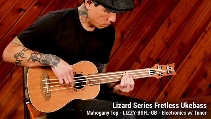 4-String Short Scale Fretless Uke Bass Mahogany Natural video
