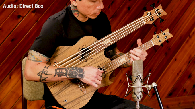 Tenor Size Double-Neck Uke Bass/ Ukulele Dao Natural video
