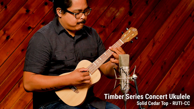Concert Ukulele Solid Cedar/ Walnut Natural video