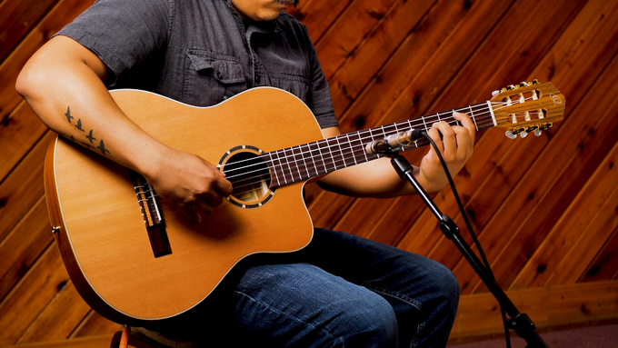 Full Size Guitar Solid Cedar/ Mahogany Natural video