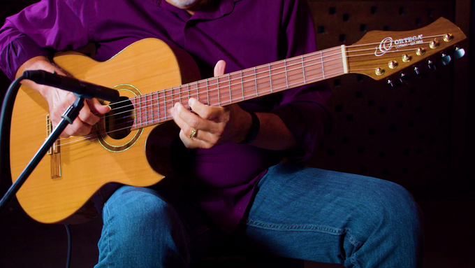 Full Size Guitar Solid Cedar/ Walnut Natural video