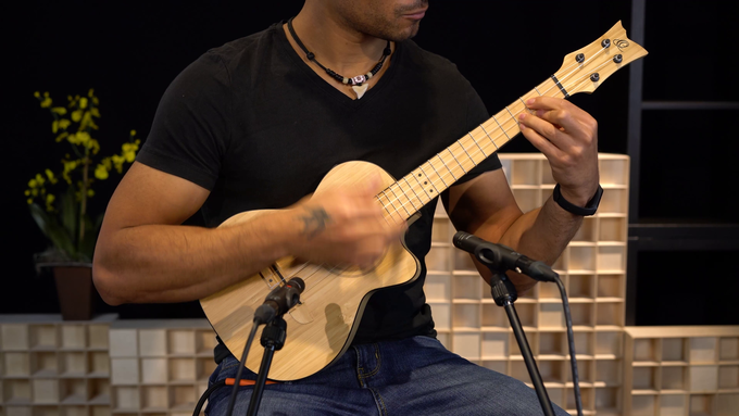 Tenor Size Ukulele Solid Bamboo Natural video