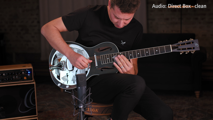 Resonator Guitar Mahogany Distressed Satin Denim video