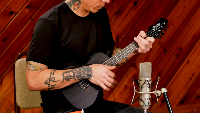 Concert Size Ukulele Okoume Black video