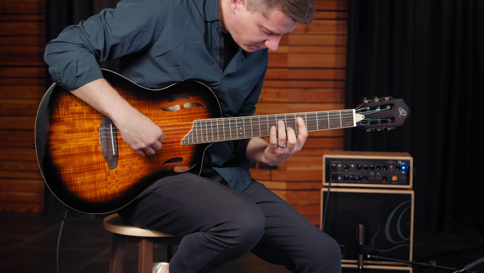 Full Size Guitar Solid Okoume/ Acacia Burst video