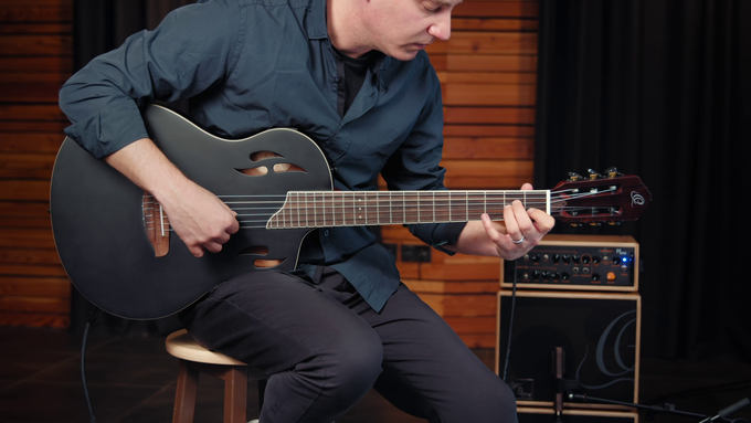 Full Size Guitar Solid Okoume Black video