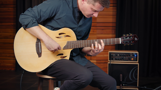 Full Size Guitar Solid Okoume Natural video