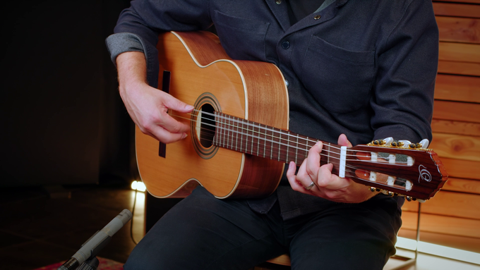 Full Size Guitar Solid Cedar / Walnut Natural video